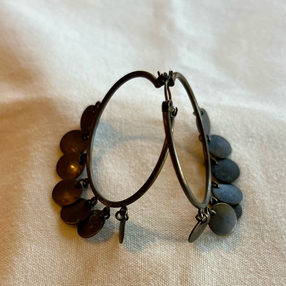 Vintage Robert Rose Hoop Earrings - Picture 8 of 16
